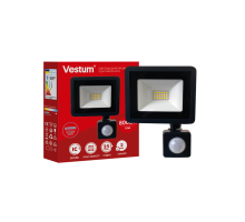 Світлодіодний прожектор с датчиком руху Vestum 10W 800Лм 6500K 180-260V IP65 1-VS-3019