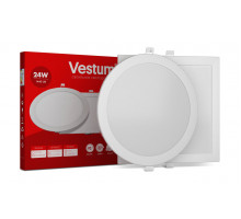 Круглий світлодіодний врізний світильник Vestum 24W 4000K 220V 1-VS-5107