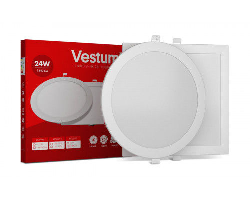 Светильник LED врезной круглый Vestum 24W 4000K 220V