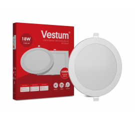 Круглий світлодіодний врізний світильник Vestum 18W 4000K 220V 1-VS-5105
