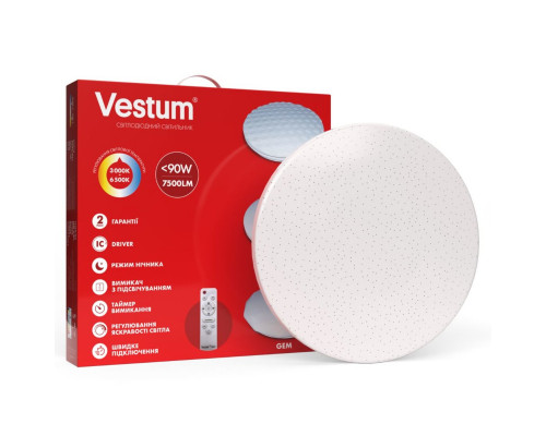 Світильник SMART Vestum STARLIGHT 90W 480*65мм 3000K-6500К, 7500Lm з д/у