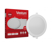 Круглий світлодіодний врізний світильник Vestum 24W 6000K 220V 1-VS-5106
