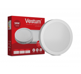 Круглий світлодіодний накладний світильник Vestum 24W 6000K 220V 1-VS-5304