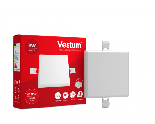 Светильник LED "без рамки" квадрат Vestum 9W 4100K