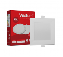 Квадратний світлодіодний врізний світильник Vestum 3W 4000K 220V 1-VS-5201