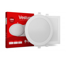 Круглий світлодіодний врізний світильник Vestum 18W 6000K 220V 1-VS-5110