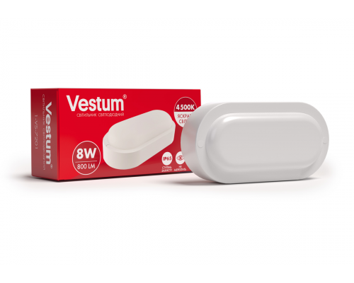 Світлодіодний овальний світильник ЖКГ Vestum 8W 4500K 220V 1-VS-7201