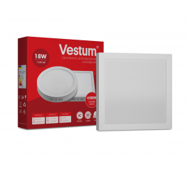 Квадратний світлодіодний накладний світильник Vestum 18W 4000K 220V 1-VS-5403