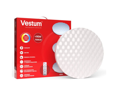 Світильник SMART Vestum CELL 90W 480*70мм 3000K-6500К, 7500Lm з д/у