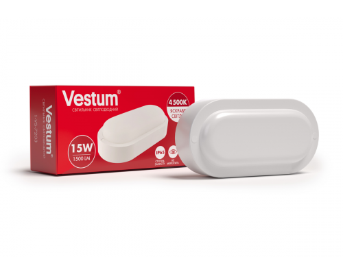 Светильник ЖКХ LED 15W овал 4500K 220V Vestum