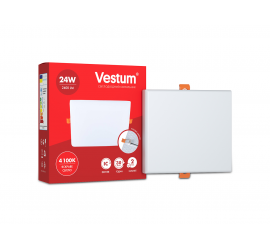 Квадратний світлодіодний врізний світильник "без рамки" Vestum 24W 4100K 1-VS-5607