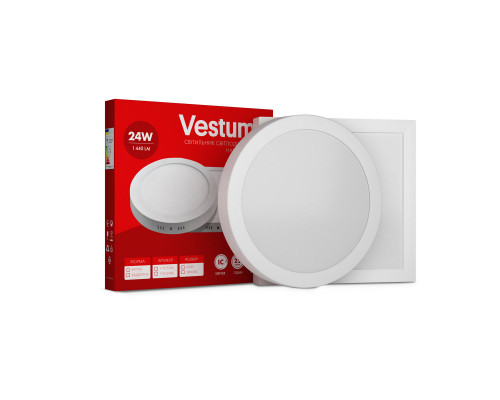 Квадратний світлодіодний накладний світильник Vestum 24W 4000K 220V 1-VS-5405