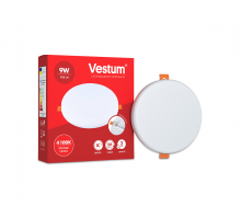 Круглий світлодіодний врізний світильник "без рамки" Vestum 9W 4100K 1-VS-5504