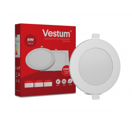 Круглий світлодіодний врізний світильник Vestum 6W 4000K 220V 1-VS-5102