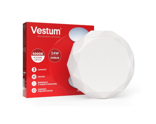 Світильник LED Vestum GEM 24W 385*75мм 4000K, 2100Lm без пульта