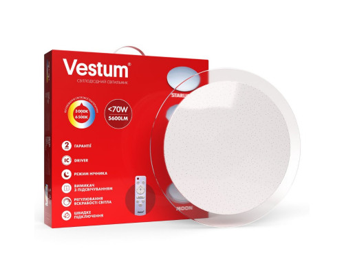 Світильник SMART Vestum SATURN 70W 385*60мм 3000K-6500К, 5600Lm з пультом
