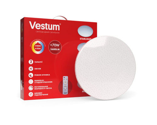 Світильник SMART Vestum STARLIGHT 70W 385*60мм 3000K-6500К, 5600Lm з пультом