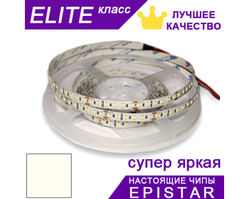Світлодіодна стрічка Натурально-біла 3800-4300К (24 Вольт) ESTAR SMD 2835 (120 д/м) ЕЛІТ чіпи Epistar - Котушка 5 м