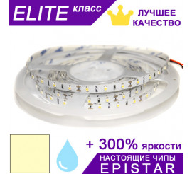 Светодиодная лента Тепло-белая 2900-3200К ESTAR в силиконе SMD 2835 (60 д/м) ЭЛИТ чипы Epistar - Бобина 5 м