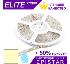 Светодиодная лента Тепло-белая 2800-3200К ESTAR в силиконе SMD 3528 (120 д/м) ЭЛИТ чипы Epistar - Бобина 5 м