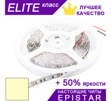 Светодиодная лента Тепло-белая 2700-2900К ESTAR SMD 3528 (60 д/м) ЭЛИТ чипы Epistar - Бобина 5 м