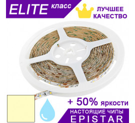 Светодиодная лента Тепло-белая 2700-2900K ESTAR в силиконе SMD 3528 (60 д/м) ЭЛИТ чипы Epistar - Бобина 5 м