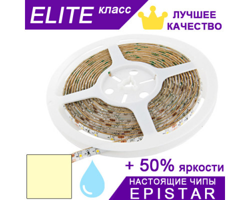 Світлодіодна стрічка Тепло-біла 2700-2900K ESTAR в силіконі SMD 3528 (60 д/м) ЕЛІТ чіпи Epistar - Котушка 5 м