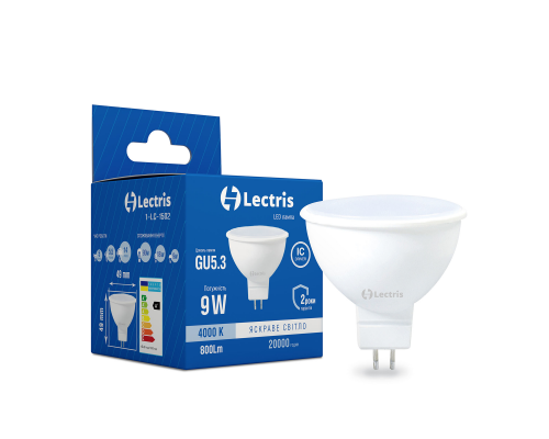 Світлодіодна лампа Lectris MR16 9W 4000K 220V GU5.3 1-LC-1502