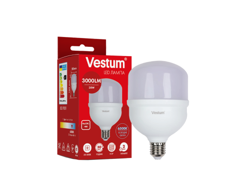 Світлодіодна високопотужна лампа Vestum T100 30W 6500K 220V E27 1-VS-1608