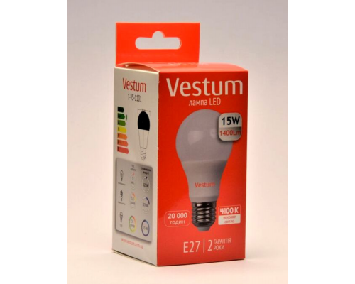Світлодіодна лампа Vestum A65 15W 4100K 220V E27 1-VS-1101