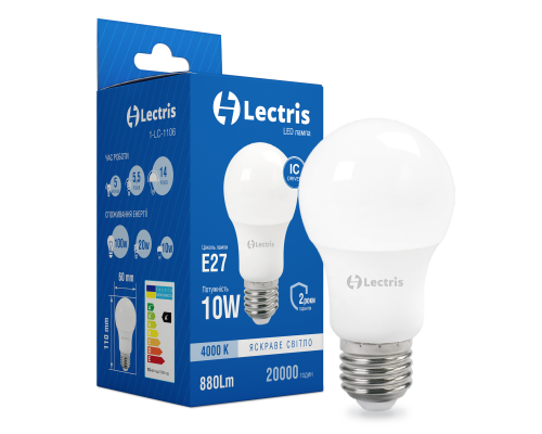 Лампа LED Lectris A60 10W 4000K 220V E27