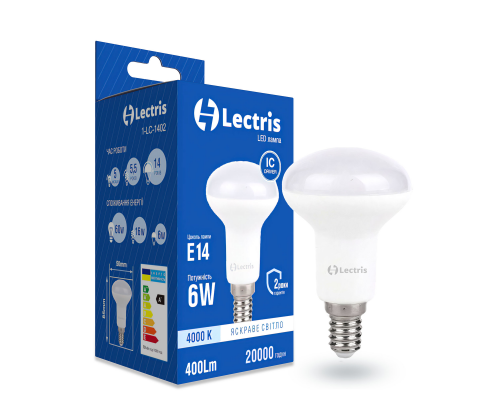 Світлодіодна лампа Lectris R50 6W 4000K 220V E14 1-LC-1402