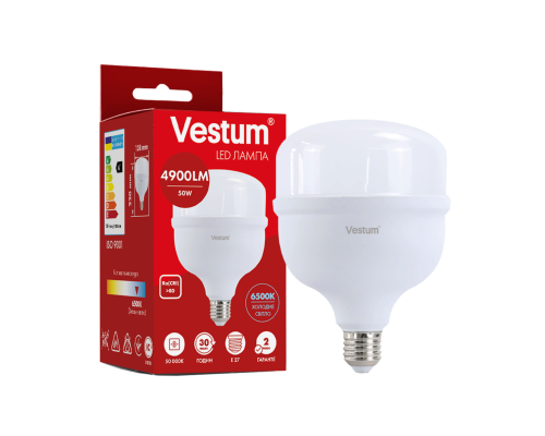 Світлодіодна високопотужна лампа Vestum T140 50W 6500K 220V E27 1-VS-1610