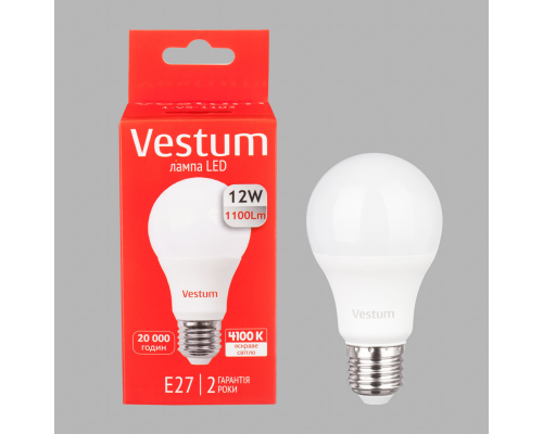 Лампа LED Vestum A60 12W 4100K 220V E27