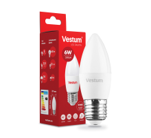 Лампа LED Vestum C37 6W 4100K 220V E27