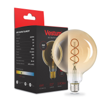 Лампа LED Vestum филамент "винтаж" golden twist G95 Е27 6Вт 220V 2500К