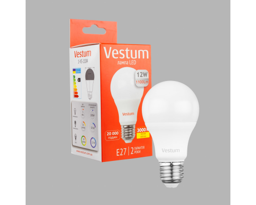 Лампа LED Vestum A60 12W 3000K 220V E27
