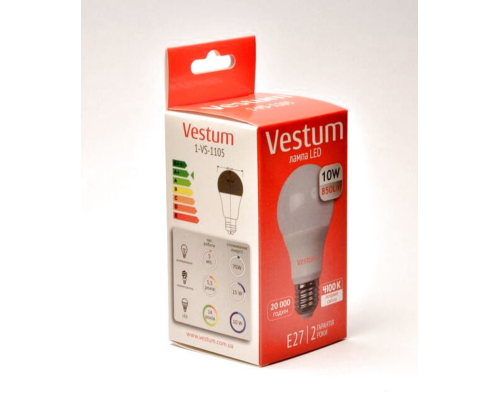 Лампа LED Vestum A60 10W 4100K 220V E27