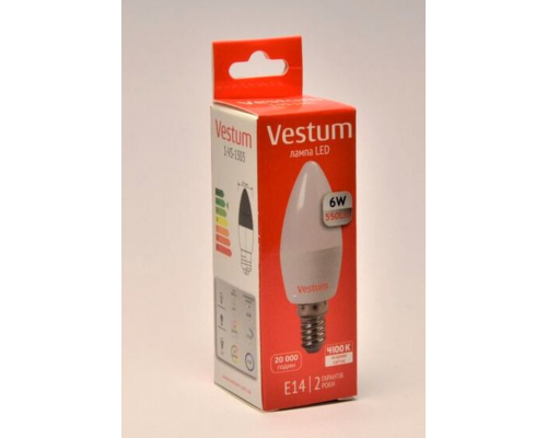 Лампа LED Vestum C37 6W 4100K 220V E14
