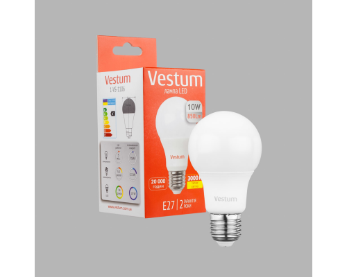 Лампа LED Vestum A60 10W 3000K 220V E27