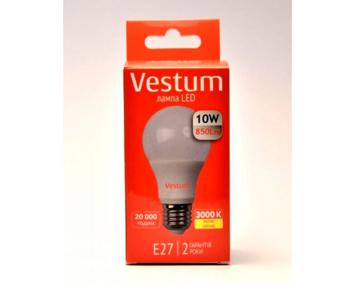 Лампа LED Vestum A60 10W 3000K 220V E27