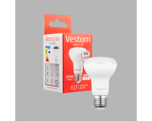 Світлодіодна лампа Vestum R63 8W 4100K 220V E27 1-VS-1403