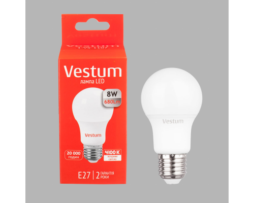 Лампа LED Vestum A55 8W 4100K 220V E27