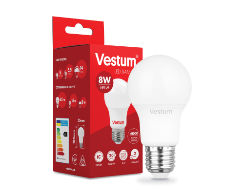 Лампа LED Vestum A55 8W 4100K 220V E27